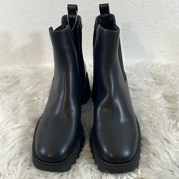 Sam & Libby Lennon Chls Chelsea Moto Chunky Sole Boots SZ 9 Black Ankle Booties - Picture 2 of 16